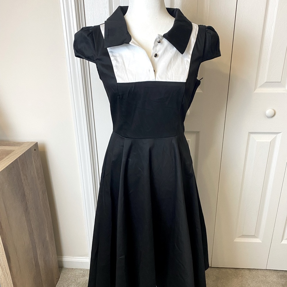 Elegant Black and White Women's Dress